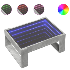 vidaXL betonszürke végtelen hatású LED-es dohányzóasztal 70x53x30 cm (847633) bútor