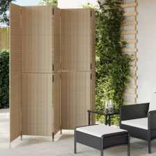 vidaXL bézs 5-paneles polyrattan térelválasztó bútor