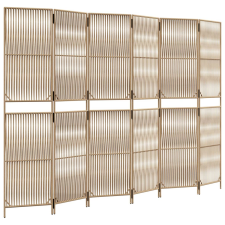vidaXL bézs 6-paneles polyrattan térelválasztó (365403) bútor