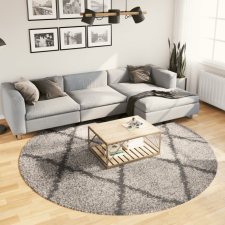 vidaXL Bézs és antracit hosszú szálú bozontos modern szőnyeg Ø 240 cm lakástextília