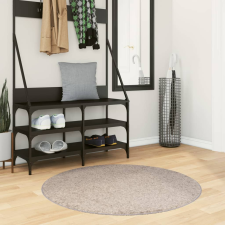 vidaXL bézs hosszú szálú bozontos modern szőnyeg Ø 100 cm lakástextília