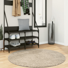 vidaXL bézs hosszú szálú fényes szőnyeg Ø120 cm lakástextília