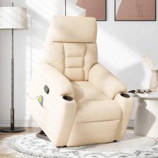 vidaXL bézs mikroszálas szövet felállást segítő dönthető masszázsfotel (3303099) masszázsfotel