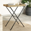 vidaXL Bézs összecsukható polyrattan tálcaasztal 65 x 40 x 75 cm