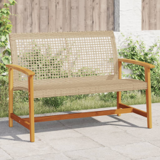 vidaXL bézs polyrattan és akácfa kerti pad 112 cm kerti bútor
