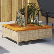 vidaXL bézs polyrattan és akácfa napernyőtalp-burkolat 70 x 70 x 25 cm kerti bútor