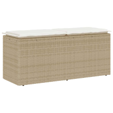 vidaXL bézs polyrattan kerti pad párnával 110x40x44 cm kerti bútor