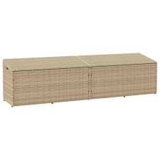vidaXL bézs polyrattan kerti tárolóláda 220x50x58 cm kerti tárolás