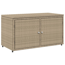 vidaXL bézs polyrattan kerti tárolószekrény 110 x 55 x 60,5 cm (365570) bútor