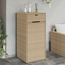 vidaXL bézs polyrattan kerti tárolószekrény 55 x 55 x 111 cm kerti tárolás