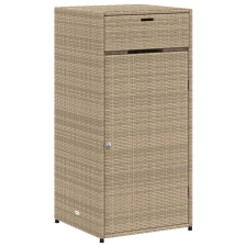 vidaXL bézs polyrattan kerti tárolószekrény 55 x 55 x 111 cm (365562) kerti tárolás