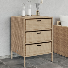 vidaXL bézs polyrattan kerti tárolószekrény 55 x 59 x 80 cm kerti tárolás