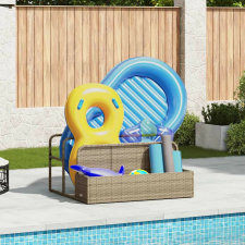 vidaXL bézs polyrattan medence melletti úszótároló 110x100x57 cm kerti tárolás