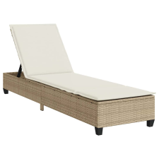 vidaXL bézs polyrattan napozóágy párnákkal 55x200x25,5 cm (4104097) kerti bútor