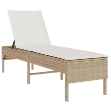 vidaXL bézs polyrattan napozóágy párnával 55x200x44 cm (4104104) kerti bútor