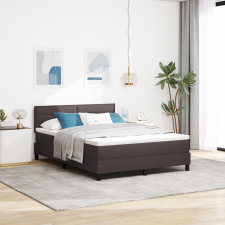 vidaXL Bonellrugós Ágy Matrac és LED Sötétbarna 140x190 cm Szövet ágy és ágykellék