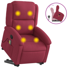 vidaXL bordó bársony felállást segítő dönthető masszázsfotel (3204316) masszázsfotel