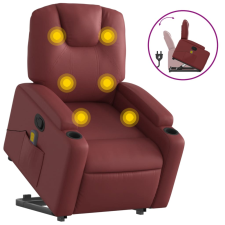 vidaXL bordó műbőr dönthető masszázs- és állófotel (3204441) masszázsfotel