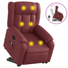 vidaXL bordó műbőr dönthető masszázs- és állófotel (3205275) masszázsfotel