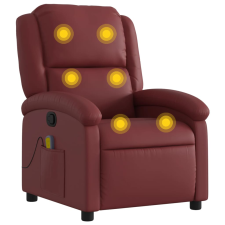 vidaXL bordó műbőr dönthető masszázsfotel (371786) masszázsfotel