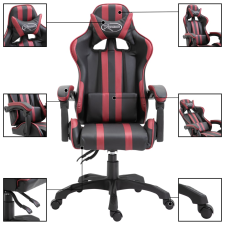 vidaXL bordó műbőr gamer szék (20215) forgószék