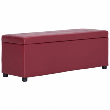 vidaXL bordó műbőr pad tárolórekesszel 116 cm bútor