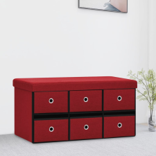 vidaXL bordó összecsukható művászon tárolópad 76 x 38 x 38 cm bútor