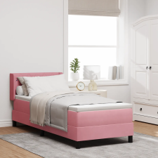 vidaXL Box Rugós Ágy Matraccal Rózsaszín 80x200 cm Bársony ágy és ágykellék