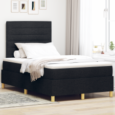 vidaXL Box Spring Ágy ágybetéttel és LED fekete 120x200 cm szövet ágy és ágykellék