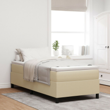 vidaXL Box Spring Ágy Matrac Készlettel Bézs, Fehér Kord szövet ágy és ágykellék