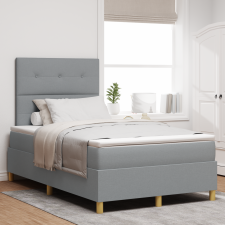 vidaXL Box Spring Ágy Matrac & LED Világosszürke 120x190 cm Szövet ágy és ágykellék