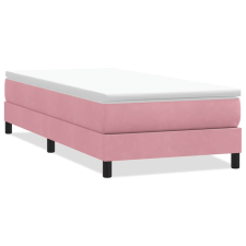 vidaXL Box Spring ágy matrac nélkül rózsaszín 100x220 cm bársony (3315866) ágy és ágykellék