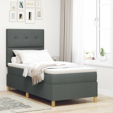 vidaXL Box Spring Ágy Matracával Sötétszürke 90x200 cm Szövet ágy és ágykellék