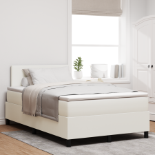 vidaXL Box Spring Ágy Matracc Krém 120x200 cm Kordbársony ágy és ágykellék