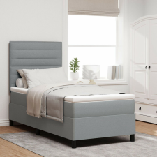 vidaXL Box Spring Ágy Matraccal &amp;amp; LED Szürke 100x200 cm Szövet ágy és ágykellék