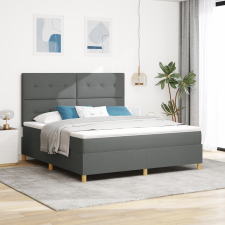 vidaXL Box Spring ágy matraccal és LED-del Sötétszürke 180x200 cm Szövet ágy és ágykellék