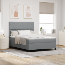 vidaXL Box Spring Ágy Matraccal és LED Fénnyel Világosszürke 160x200 cm Szövet ágy és ágykellék