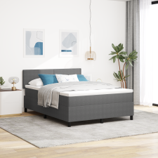 vidaXL Box Spring Ágy matraccal és LED lámpával szürke 160x200 cm bársonyos anyag ágy és ágykellék