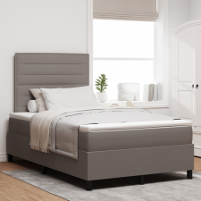 vidaXL Box Spring ágy matraccal és LED lámpával Taupe 120x200 cm Szövet ágy és ágykellék