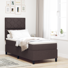 vidaXL Box Spring Ágy Matraccal és LED Sötétbarna 80x200 cm Szövet ágy és ágykellék