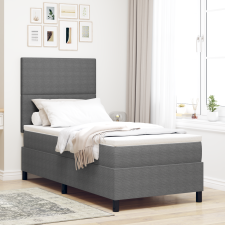 vidaXL Box Spring Ágy Matraccal és LED Világosszürke 80x200 cm Kordbársony Anyag ágy és ágykellék