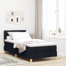 vidaXL Box Spring Ágy Matraccal Fekete 100x200 cm Szövet ágy és ágykellék