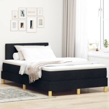 vidaXL Box Spring Ágy Matraccal Fekete 120x200 cm Textil ágy és ágykellék