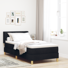 vidaXL Box Spring Ágy Matraccal Fekete 90x190 cm Szövet ágy és ágykellék