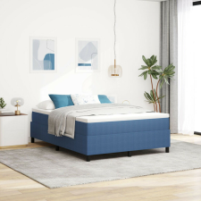 vidaXL Box Spring Ágy matraccal Kék 140x200 cm Kordbársony szövet ágy és ágykellék