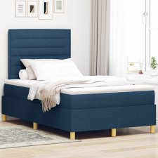 vidaXL Box Spring Ágy Matraccal Kék Kis Kétszemélyes Szövet ágy és ágykellék