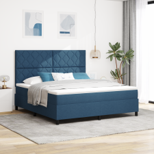 vidaXL Box Spring Ágy Matraccal Kék Szuper King Szövet ágy és ágykellék