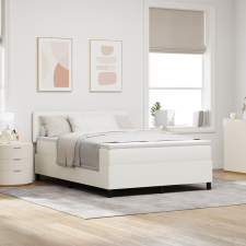 vidaXL Box Spring Ágy Matraccal & LED Krém 160x200 cm Válltartó Szövet ágy és ágykellék