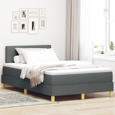 vidaXL Box Spring Ágy Matraccal & LED Sötétszürke 120x190 cm Szövet ágy és ágykellék
