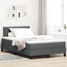 vidaXL Box Spring Ágy Matraccal & LED Sötétszürke 120x200 cm Szövet ágy és ágykellék